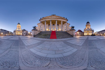 Laminated Gendarmenmarkt Square Concert Hall Berlin Germany Fish Eye View Photo Photograph Poster Dry Erase Sign 36x12