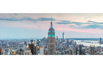 Laminated Manhattan Skyline New York City Panoramic Photo Photograph Poster Dry Erase Sign 12x36