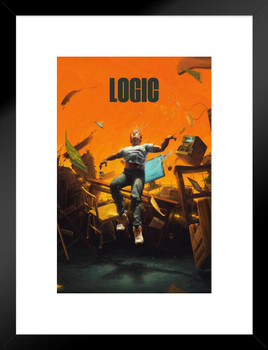 Logic Merch No Pressure Album Cover Art Detail Rap Posters Logic Rapper Merch Logic Merchandise Everybody Young Sinatra YSIV Logic Glasses Logic Bobby Tarantino Matted Framed Art Wall Decor 20x26