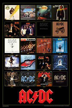 AC/DC Discography Album Covers Rock Band Music Classic Retro Vintage Stretched Canvas Art Wall Decor 16x24