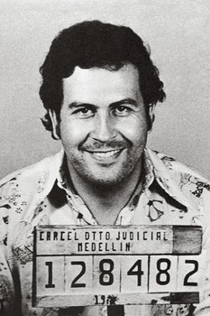 Pablo Escobar Mugshot El Patron Kingpin Medellin Colombia poster de Pablo Escobar Portrait Photo Cartel Famous Narco Decor Wanted Arrest Mug Shot Escovar Stretched Canvas Art Wall Decor 16x24