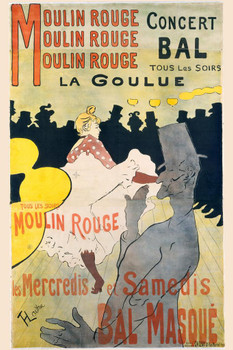Moulin Rouge Masked Ball Dance Paris France Toulouse Lautrec Vintage Style Nouveau French Cool Wall Decor Art Print Poster 24x36