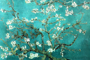 Laminated Vincent Van Gogh Almond Blossom Branches Impressionist Artist Painting Replica Poster For Dorm Room Kitchen Artistic Decor Gough Poster Dry Erase Sign 36x24