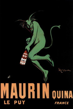 Laminated Leonetto Cappiello Maurin Quina Quinina Apertif Green Devil Vintage Advertising Print Poster Dry Erase Sign 24x36