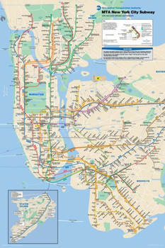 New York City Subway Map Cool Wall Decor Art Print Poster 24x36