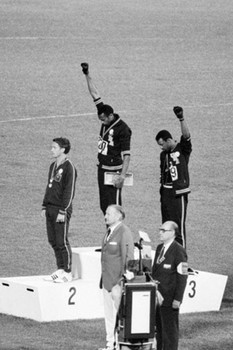 Black Power Salute Olympic Winners Poster Motivational Wall Art Vintage Display African American Photo Print History Classroom Picture Inspirational Sports Cool Wall Decor Art Print Poster 24x36