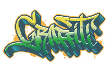 Laminated Graffiti word for t shirt Poster Dry Erase Sign 24x36