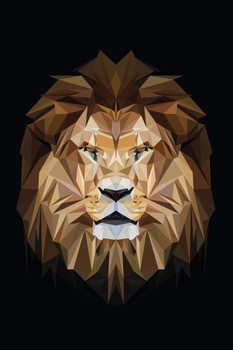Laminated Lion Face Portrait Low Poly Artistic Design Lion Posters For Wall Lion Pictures Wall Decor Picture Of Lions African Travel Poster Safari Picture Lions Home Decor Poster Dry Erase Sign 24x36