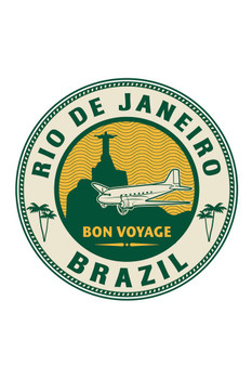 Laminated Rio De Janeiro Brazil Bon Voyage Air Mail Iconic Poster Dry Erase Wall Art 24x36 Laminated Rio De Janeiro Brazil Bon Voyage Air Mail Iconic Poster Dry Erase Wall Art 24x36