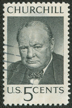 Winston Churchill Black and White Vintage Postage Stamp Cool Wall Decor Art Print Poster 24x36