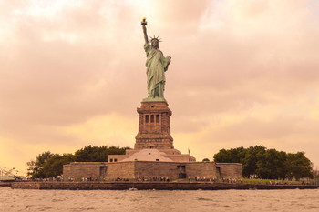 Laminated Sunset over America Statue of Liberty in NYC Poster Dry Erase Wall Art 24x36 Laminated Sunset over America Statue of Liberty in NYC Poster Dry Erase Wall Art 24x36