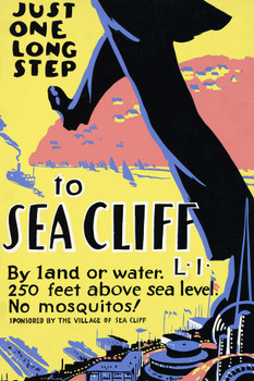 Just One Long Step to Sea Cliff Village Long Island New York Vintage Ad Cool Wall Decor Art Print Poster 24x36