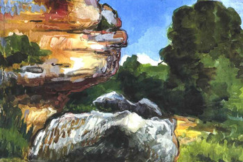 Cezanne Rocks Impressionist Posters Paul Cezanne Art Prints Nature Landscape Painting Flower Wall Art French Artist Wall Decor Garden Romantic Art Cool Wall Art Print Poster 36x24