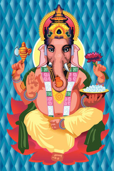 Ganesh Statue Hindu Religious Cool Wall Decor Art Print Poster 24x36