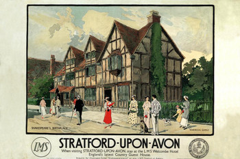 Laminated Stratford Upon Avon England Vintage Travel Poster Dry Erase Wall Art 24x36 Laminated Stratford Upon Avon England Vintage Travel Poster Dry Erase Wall Art 24x36