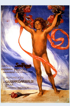 Italian Italy San Remo Garibaldi Opera De Bistolfi Vintage Illustration Travel Cool Wall Decor Art Print Poster 24x36