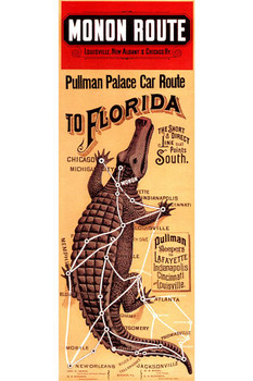 Laminated Pullman To Florida Travel Guide Alligator  Reptile Print Poster Reptile Scales Biology WIldlife Nature Art Print Alligator Poster Swamp Animal Wall Art Poster Dry Erase Wall Art 24x36