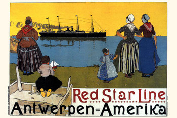 Laminated Red Star Line Antwerp to America Ocean Liner Cruise Ship Atlantic Vintage Travel Poster Dry Erase Wall Art 24x36 Laminated Red Star Line Antwerp to America Ocean Liner Cruise Ship Atlantic Vintage Travel Poster Dry Erase Wall Art 24x36