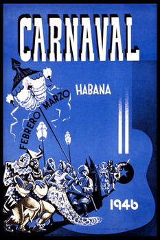 Carnaval Habana Havana Cuba 1946 Dance Party Festival Vintage Illustration Travel Cool Wall Decor Art Print Poster 24x36