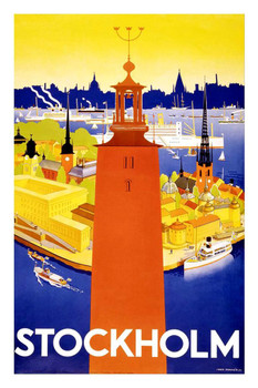 Laminated Stockholm Sweden Harbor Port Vintage Illustration Travel Poster Dry Erase Wall Art 24x36 Laminated Stockholm Sweden Harbor Port Vintage Illustration Travel Poster Dry Erase Wall Art 24x36