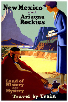 Laminated New Mexico Arizona Rockies Vintage Illustration Travel Art Deco Vintage French Wall Art Nouveau 1920 French Advertising Vintage Poster Prints Art Nouveau D Dry Erase Wall Art 24x36