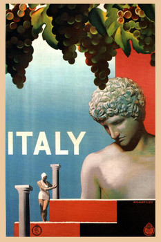 Laminated Italy Vintage Illustration Travel Art Deco Vintage French Wall Art Nouveau 1920 French Advertising Vintage Poster Prints Art Nouveau Decor Poster Dry Erase Sign 24x36