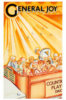 Laminated 1928 General Joy Vintage Illustration Travel Art Deco Vintage French Wall Art Nouveau French Advertising Vintage Poster Prints Art Nouveau Decor Poster Dry Erase Wall Art 24x36