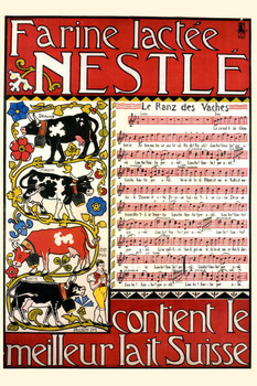 Farine Lactee Nestle Italy Milk Powder Vintage Illustration Art Deco Vintage French Wall Art Nouveau French Advertising Vintage Poster Prints Art Nouveau Decor Cool Wall Decor Art Print Poster 24x36