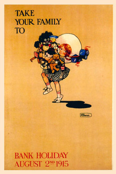 Laminated 1915 Take Your Family Vintage Illustration Travel Underground Railroad Art Deco Eclectic Advertising French Wall Vintage Art Nouveau Vintage Art Prints Poster Dry Erase Wall Art 24x36