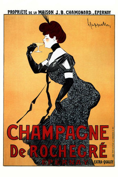 Laminated Champagne De Rochegre Vintage Illustration Art Deco Liquor Vintage French Wall Art Nouveau Booze Poster Print French Advertising Poster Dry Erase Wall Art 24x36