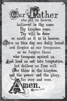 Lords Prayer Our Father Who Art In Heaven Religious Decoration Inspirational Quote Cool Wall Decor Art Print Poster 24x36