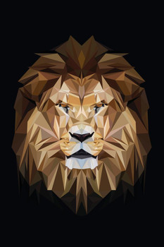 Lion Face Portrait Low Poly Artistic Design Lion Posters For Wall Lion Pictures Wall Decor Picture Of Lions African Travel Poster Safari Picture Lions Home Decor Cool Huge Large Giant Poster Art 36x54