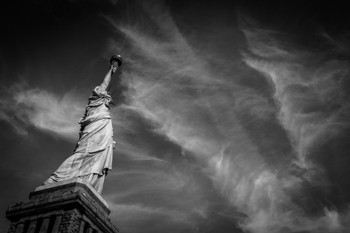 Statue of Liberty against moody sky in New York City Cool Huge Large Giant Poster Art 36x54