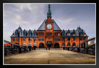 Immigration overload Ellis Island Black Wood Framed Poster 14x20