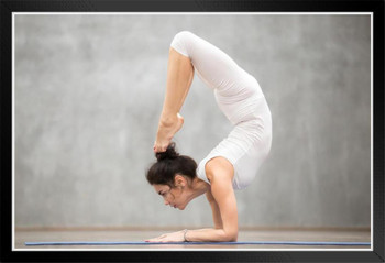 Beautiful Yoga: Scorpion pose Black Wood Framed Poster 14x20