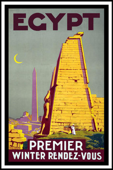 Egypt Premier Winter Rendez Vous Vintage Illustration Travel Art Deco Vintage French Wall Art Nouveau French Advertising Vintage Poster Prints Art Nouveau Decor Stretched Canvas Art Wall Decor 16x24