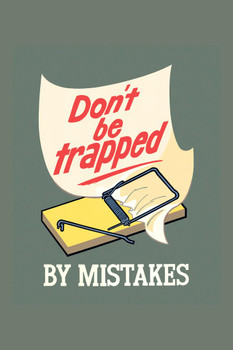Don't Be Trapped By Mistakes Office Classroom Stretched Canvas Art Wall Decor 16x24