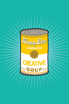 Happy Idea Condensed Soup Pop Art Stretched Canvas Art Wall Decor 16x24