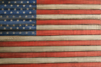 American Flag Painted on Wooden Boards USA Flag Patriotic Posters American Flag Poster of Flags for Wall Decor Flags Poster US Cool Stretched Canvas Art Wall Decor 16x24