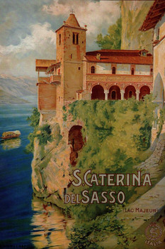 S Caterina Del Sasso Italy Ocean Vintage Stretched Canvas Art Wall Decor 16x24