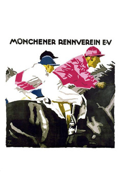 Munchener Rennverein Germany Horse Racing Vintage Travel Jockey Art Deco Vintage French Wall Art Nouveau 1920 French Advertising Stretched Canvas Art Wall Decor 16x24