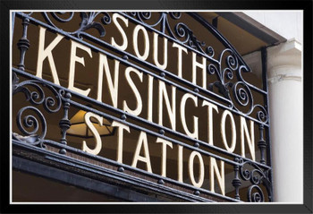 South Kensington Underground Station London Black Wood Framed Poster 14x20