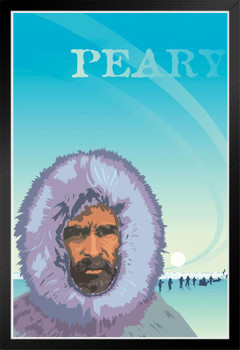 Admiral Peary North Pole Explorer Classroom Black Wood Framed Poster 14x20