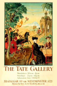 1928 London Museum Vintage Illustration Travel Art Deco Vintage French Wall Art Nouveau French Advertising Vintage Poster Prints Art Nouveau Decor Stretched Canvas Art Wall Decor 16x24
