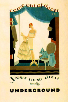 1928 New Dress Vintage Illustration Travel Art Deco Vintage French Wall Art Nouveau French Advertising Vintage Poster Prints Art Nouveau Decor Stretched Canvas Art Wall Decor 16x24