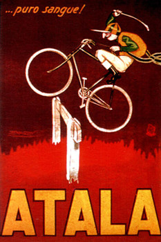 Ciclo Atala Italian Bicycle Vintage Illustration Art Deco Vintage French Wall Art Nouveau 1920 French Advertising Vintage Poster Prints Art Nouveau Decor Stretched Canvas Art Wall Decor 16x24