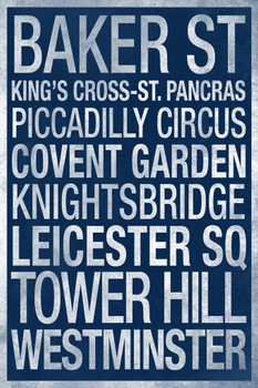 London Underground Blue Cool Wall Decor Art Print Poster 12x18