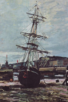 Claude Monet Aground Boat In Fecamp 1868 Oil On Canvas French Impressionist Artist Cool Wall Art Print Poster 12x18