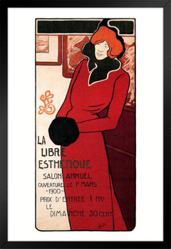 La Libre Esthetique Madam Free Vintage Illustration Travel Art Deco Vintage French Wall Art Nouveau French Advertising Vintage Poster Prints Art Nouveau Decor Black Wood Framed Poster 14x20