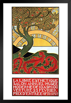 La Libre Esthetique Artistic Vintage Illustration Travel Art Deco Vintage French Wall Art Nouveau French Advertising Vintage Poster Prints Art Nouveau Decor Black Wood Framed Poster 14x20